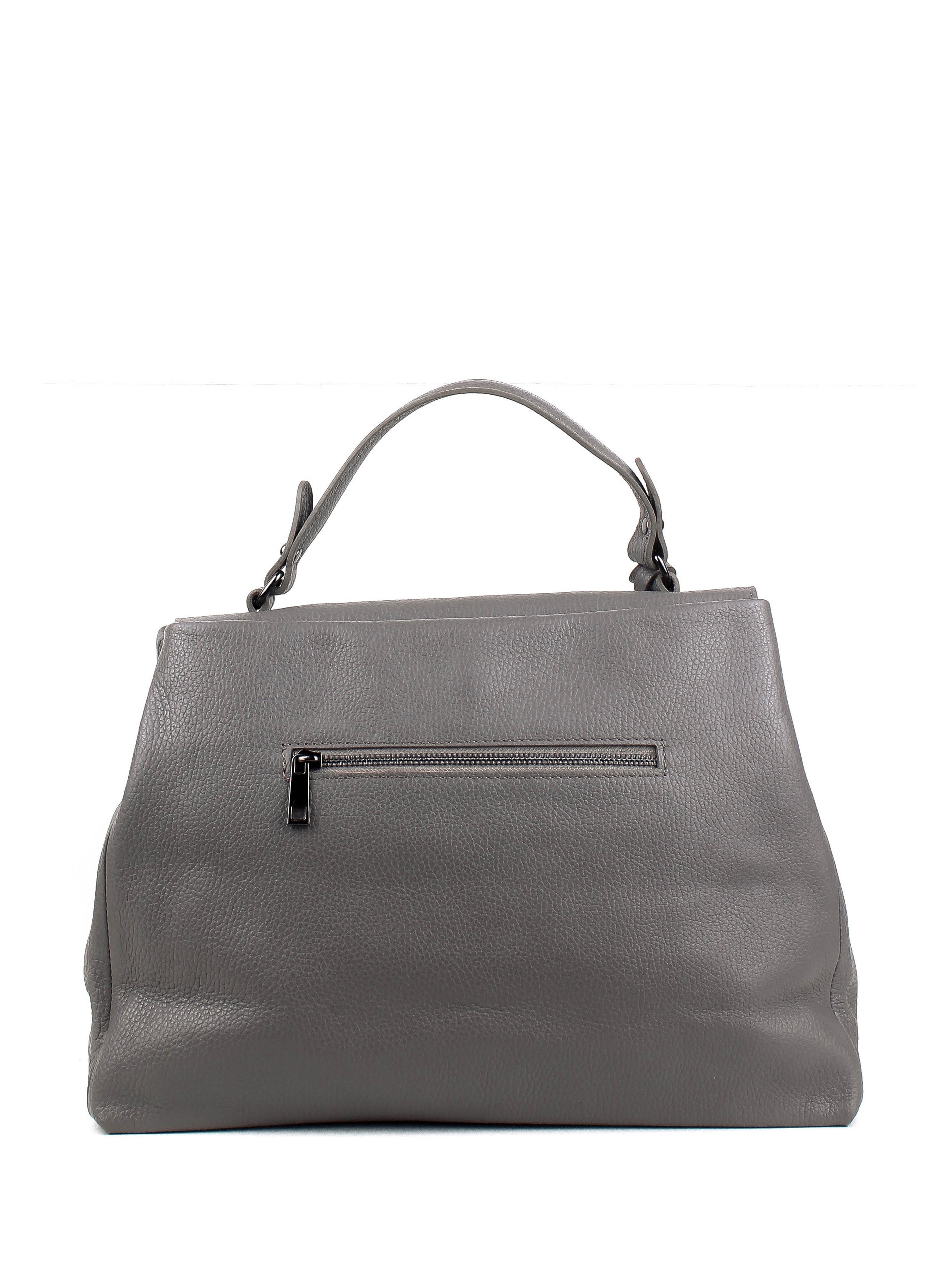 Bolso de mano de piel italiana LUNGA Gris