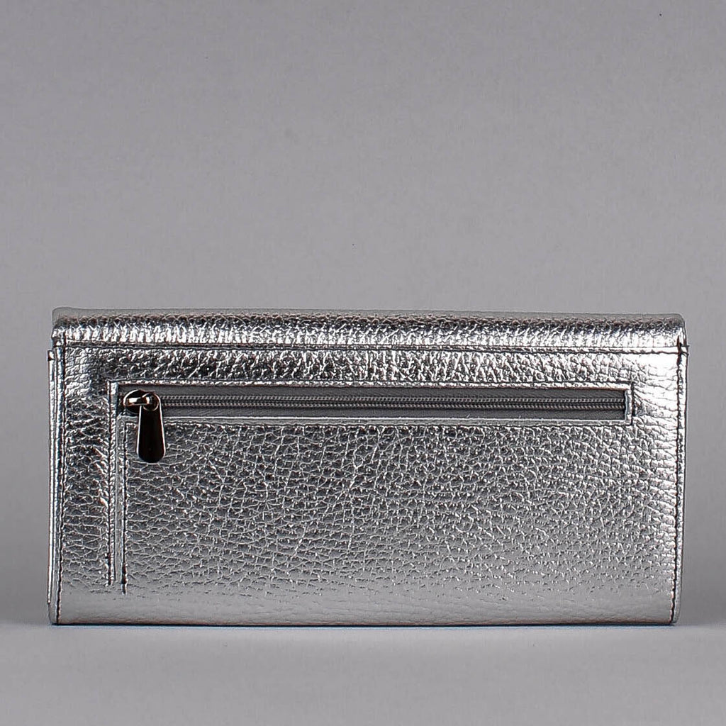 Bandolera de piel italiana Plata 163-718