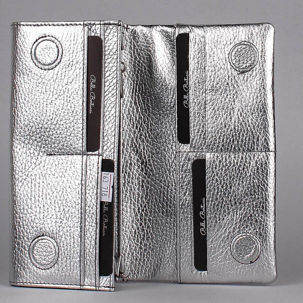 Bandolera de piel italiana Plata 163-718