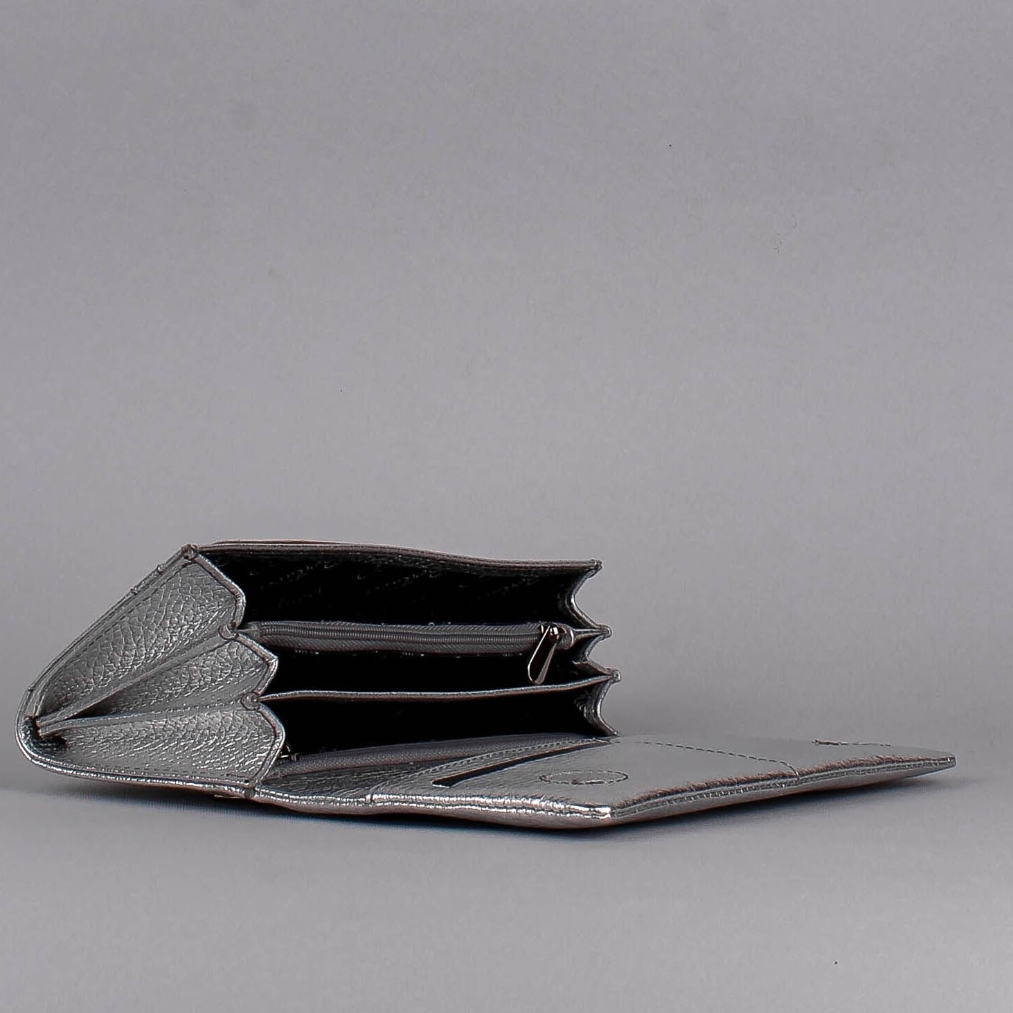 Bandolera de piel italiana Plata 163-718