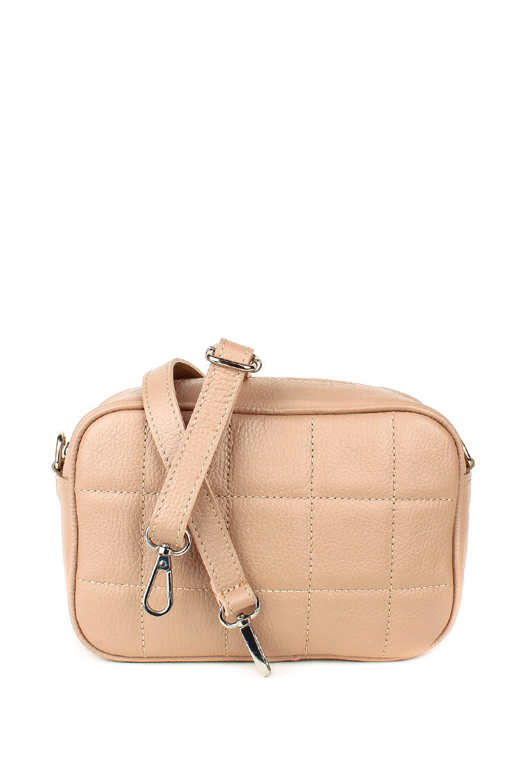 Bandolera de piel italiana Gris 2843-52-37