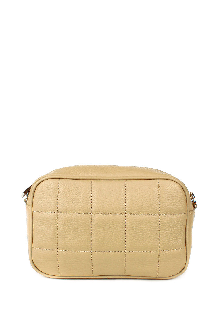 Bandolera de piel italiana Beige 2843-11-37