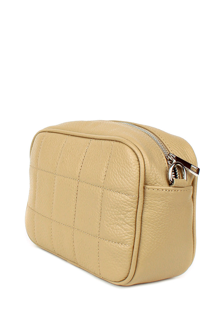 Bandolera de piel italiana Beige 2843-11-37