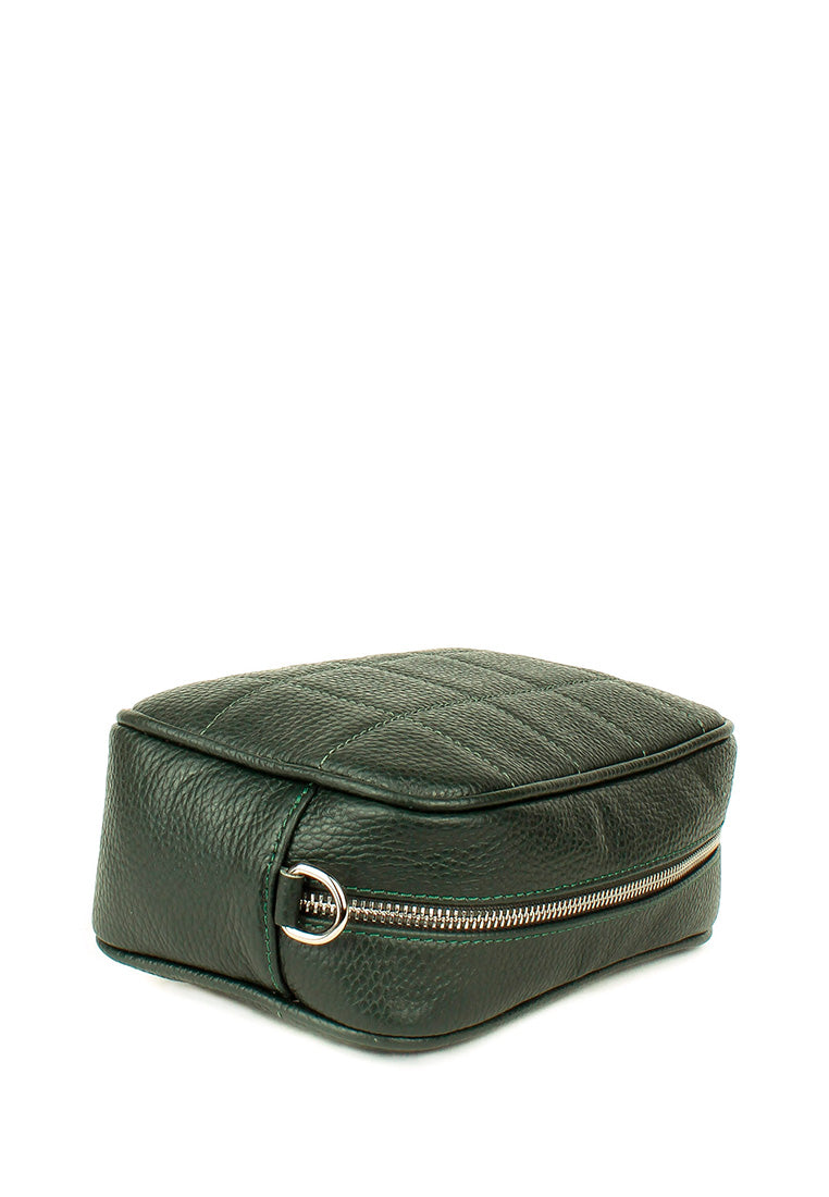 Bandolera de piel italiana Verde 2843-64-37