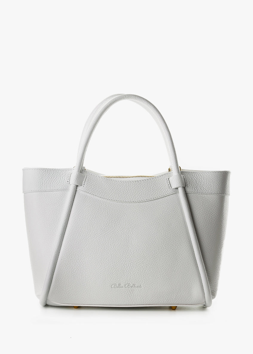 Bolso de mano de piel italiana Blanco 6370-16-32