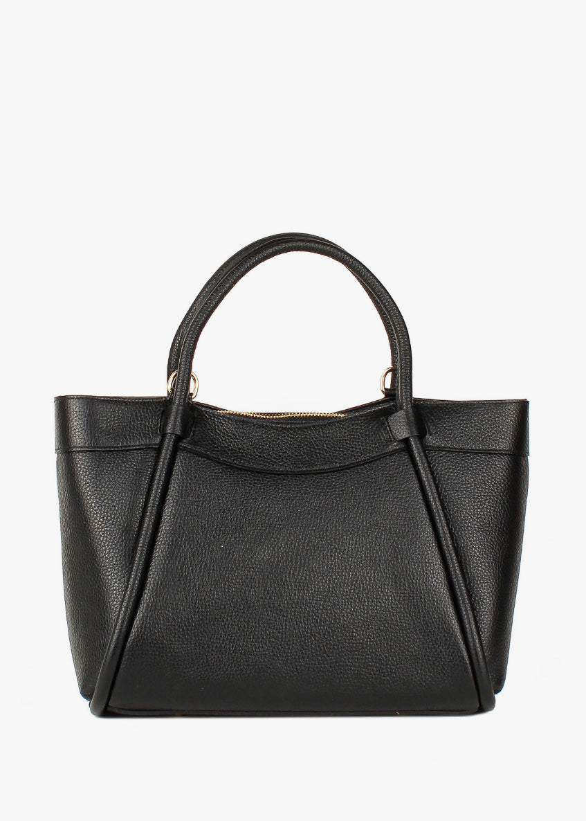 Bolso de mano de piel italiana Negro 6370-05-32