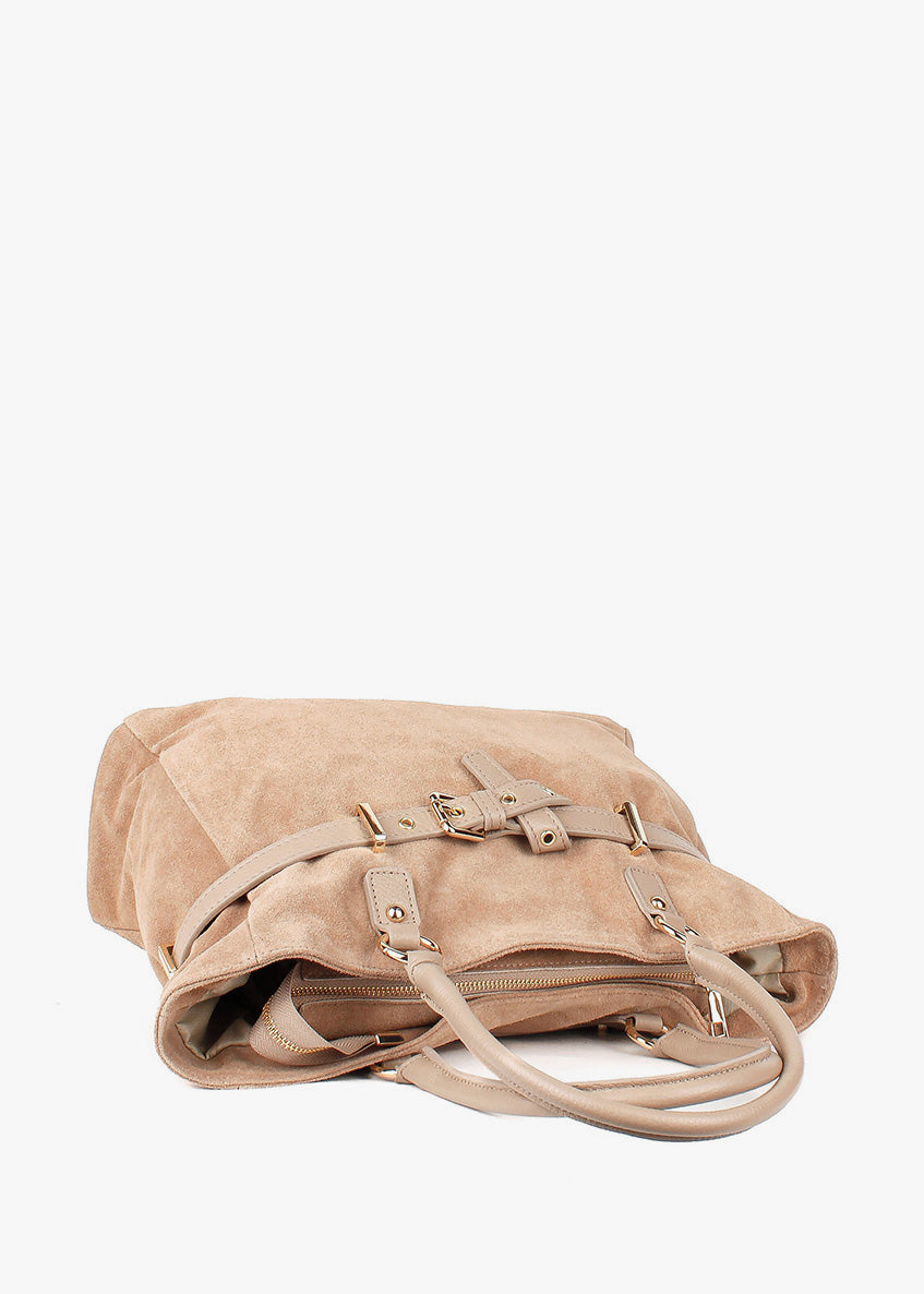 Bolso de mano de piel italiana Beige 6625-11-47