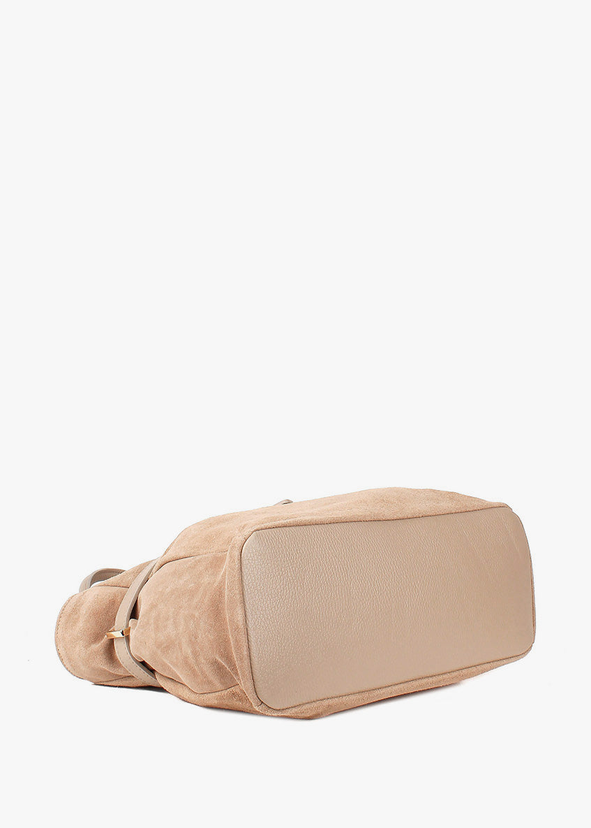 Bolso de mano de piel italiana Beige 6625-11-47