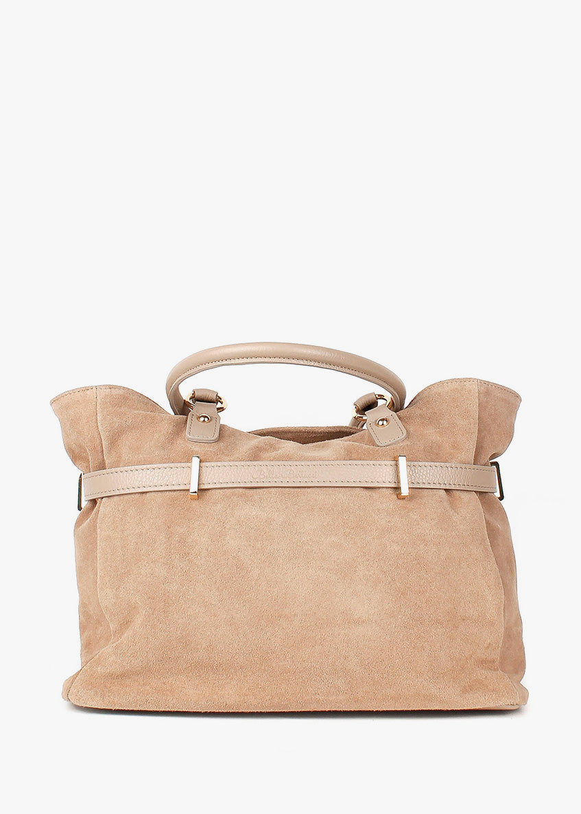 Bolso de mano de piel italiana Beige 6625-11-47