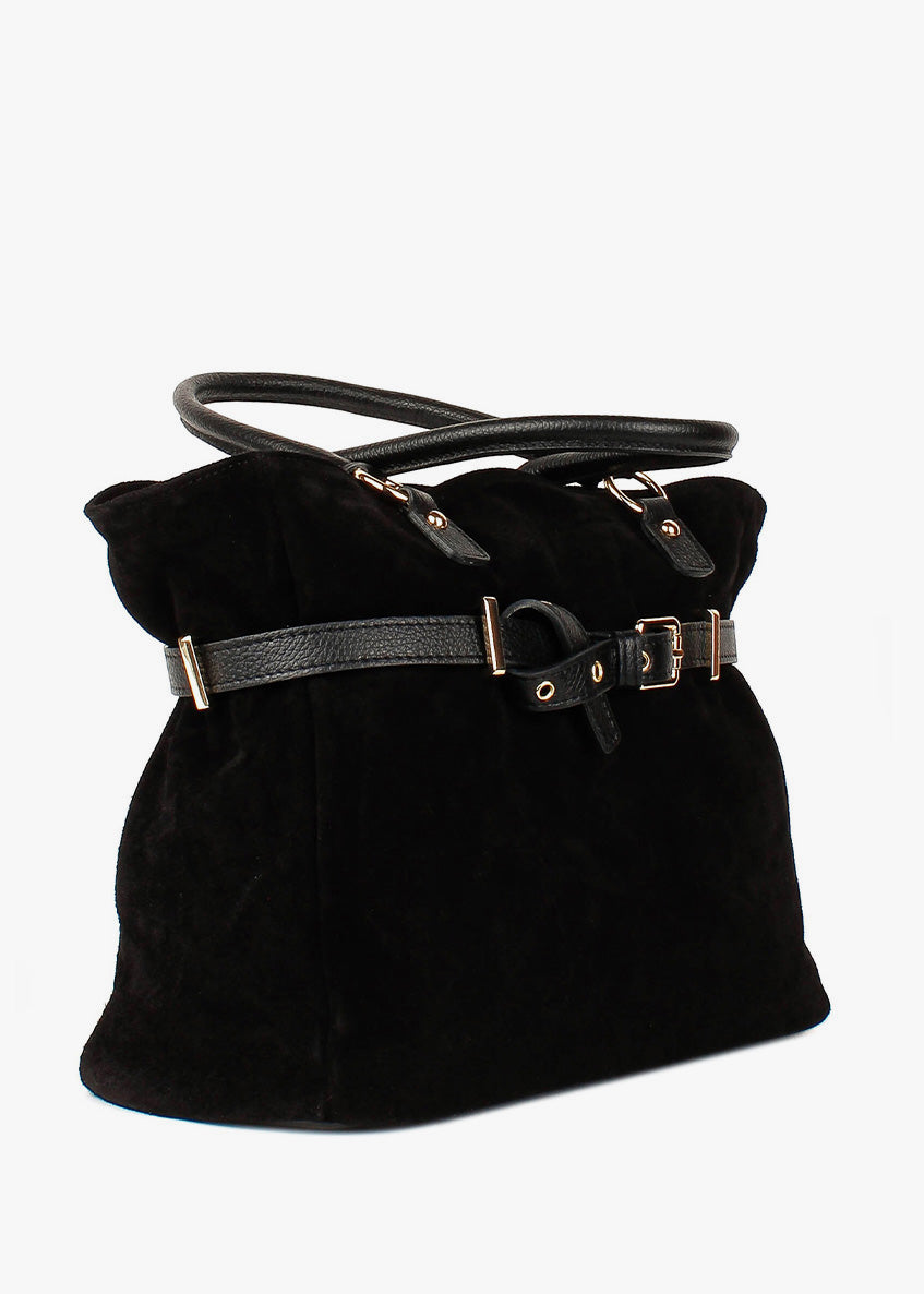 Bolso de mano de piel italiana Negro 6625-05-47