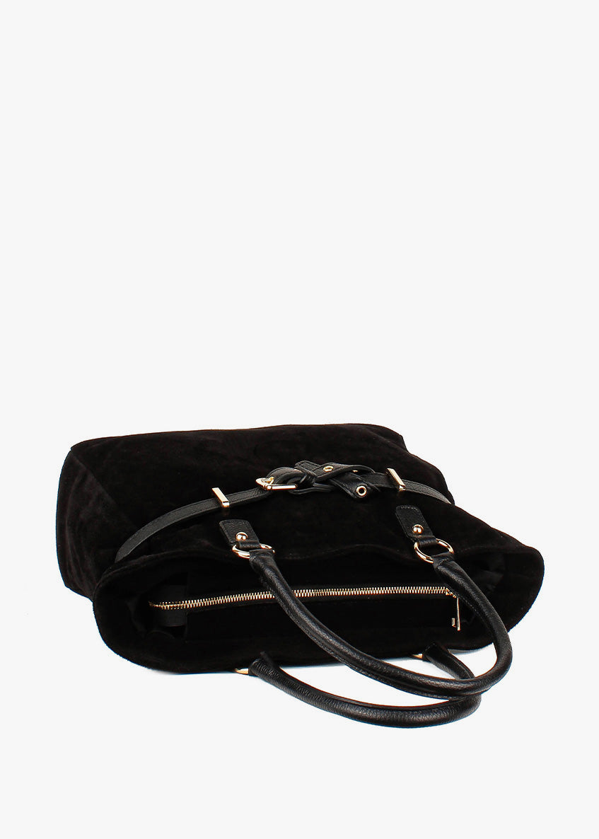 Bolso de mano de piel italiana Negro 6625-05-47
