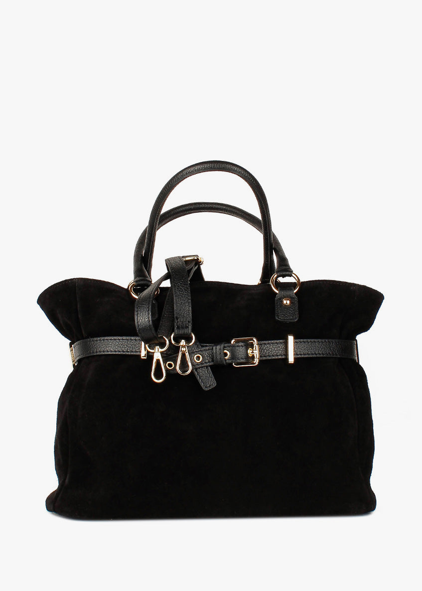 Bolso de mano de piel italiana Negro 6625-05-47
