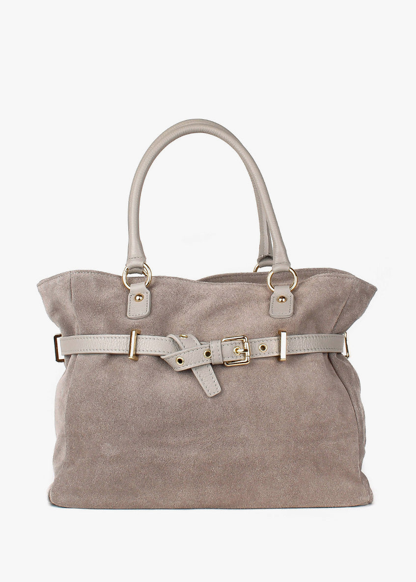Bolso de mano de piel italiana Gris 6625-18-47