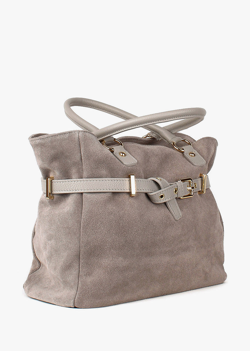 Bolso de mano de piel italiana Gris 6625-18-47