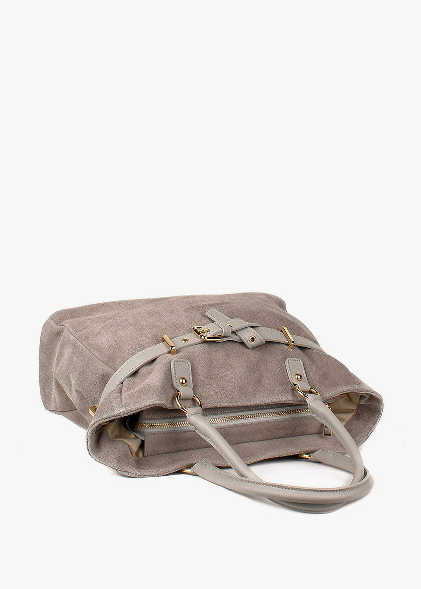 Bolso de mano de piel italiana Gris 6625-18-47