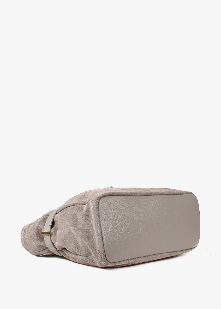 Bolso de mano de piel italiana Gris 6625-18-47