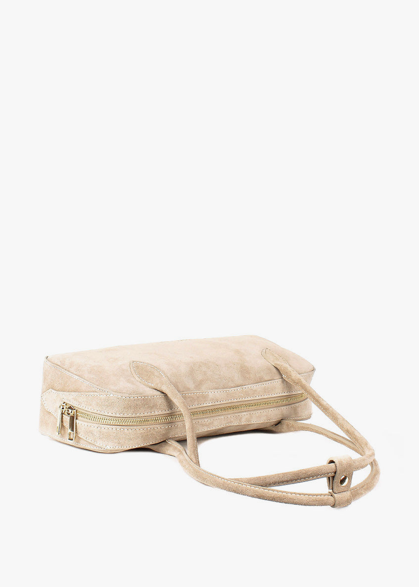 Bolso de mano de piel italiana Beige 8999-11-38