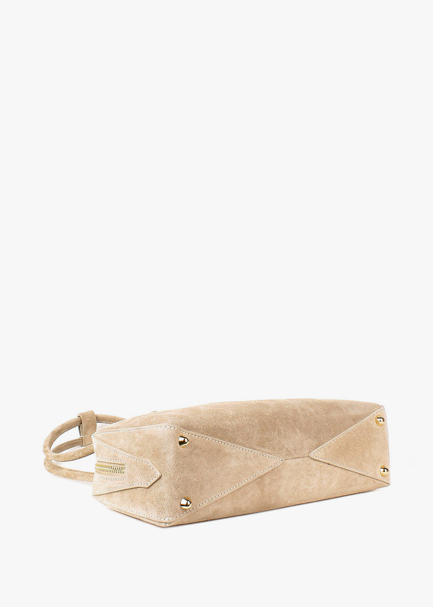 Bolso de mano de piel italiana Beige 8999-11-38