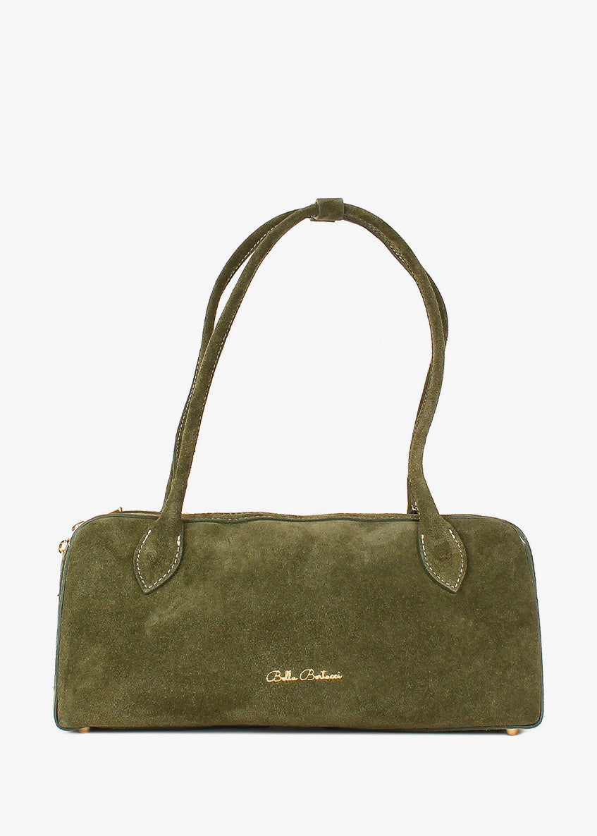 Bolso de mano de piel italiana Verde 8999-24-38