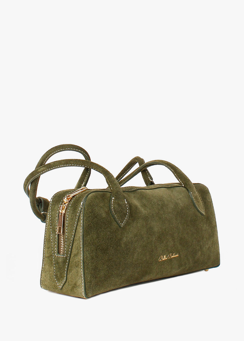 Bolso de mano de piel italiana Verde 8999-24-38