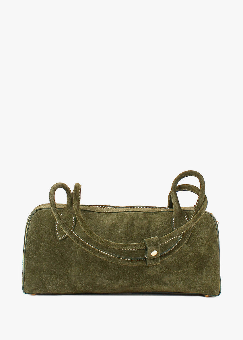 Bolso de mano de piel italiana Verde 8999-24-38
