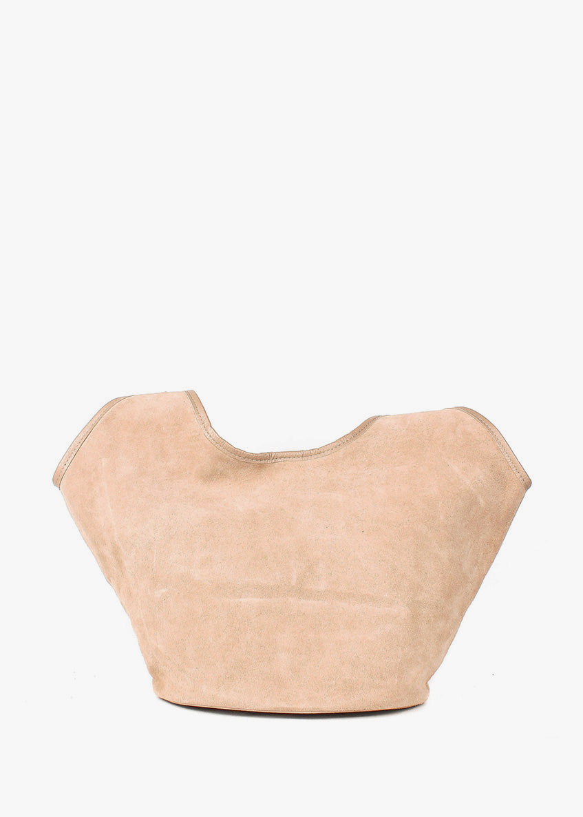 Bolso de hombro de piel italiana Beige 4890-11-47