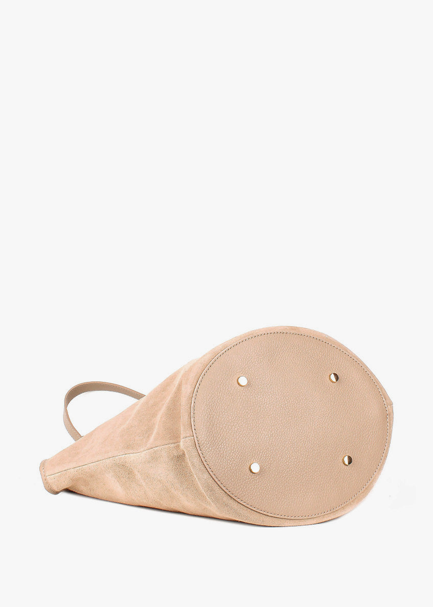 Bolso de hombro de piel italiana Beige 4890-11-47