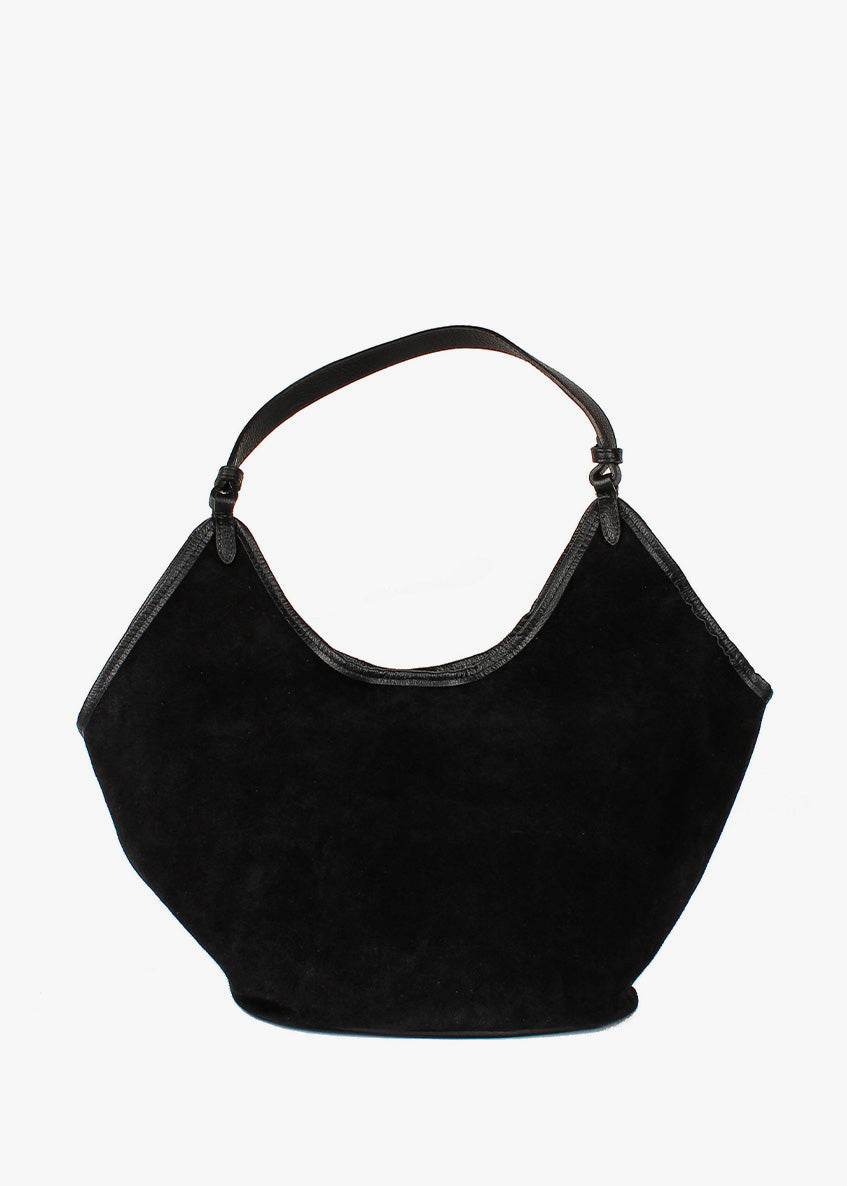 Bolso de hombro de piel italiana Negro 4890-05-47