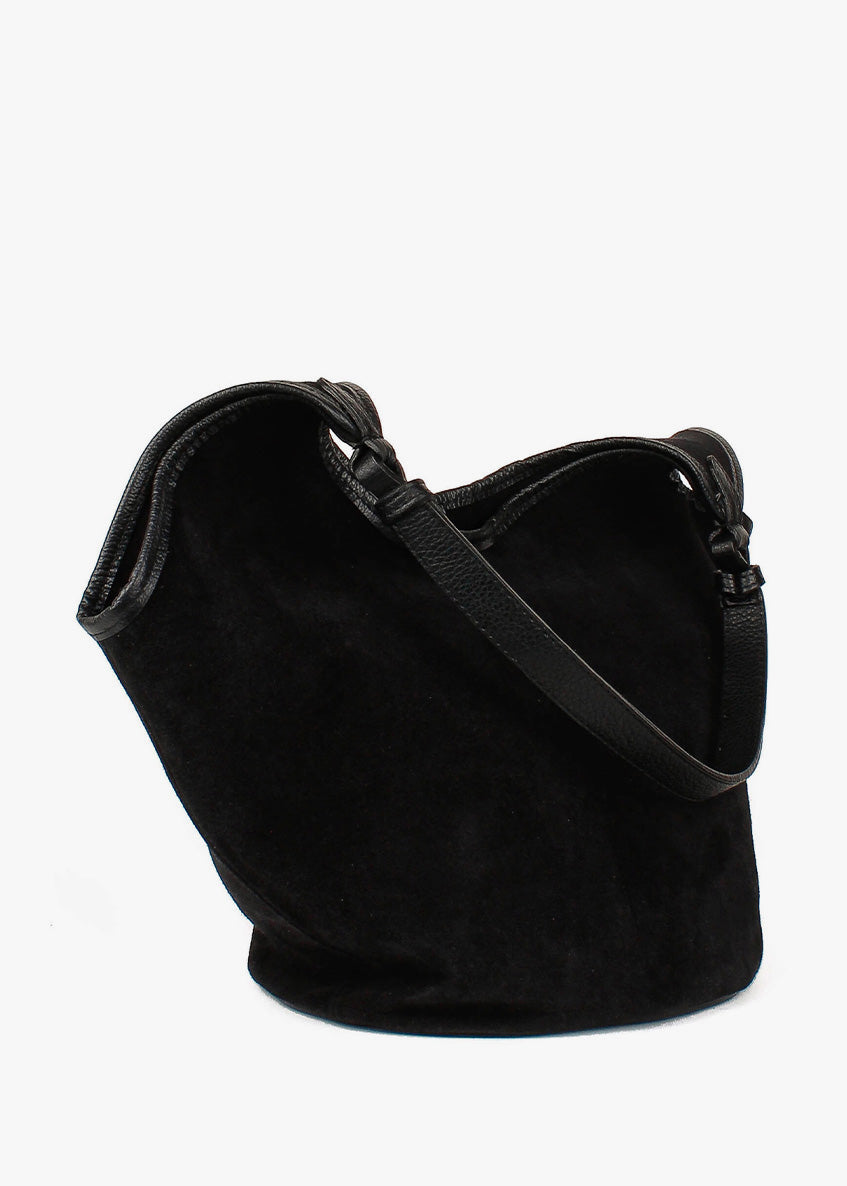 Bolso de hombro de piel italiana Negro 4890-05-47