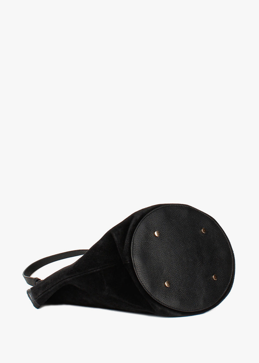 Bolso de hombro de piel italiana Negro 4890-05-47