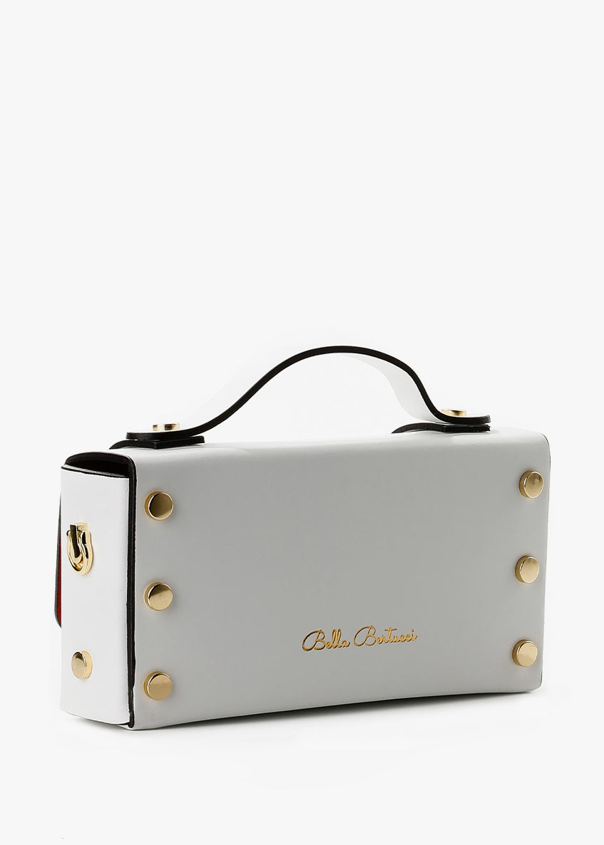 Bandolera de piel italiana Blanco 4242-16-31