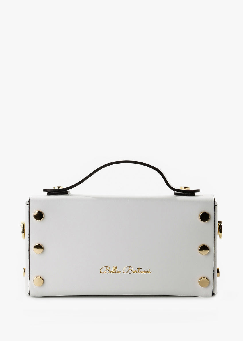 Bandolera de piel italiana Blanco 4242-16-31