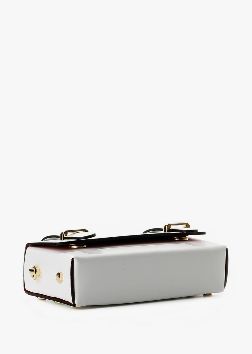 Bandolera de piel italiana Blanco 4242-16-31