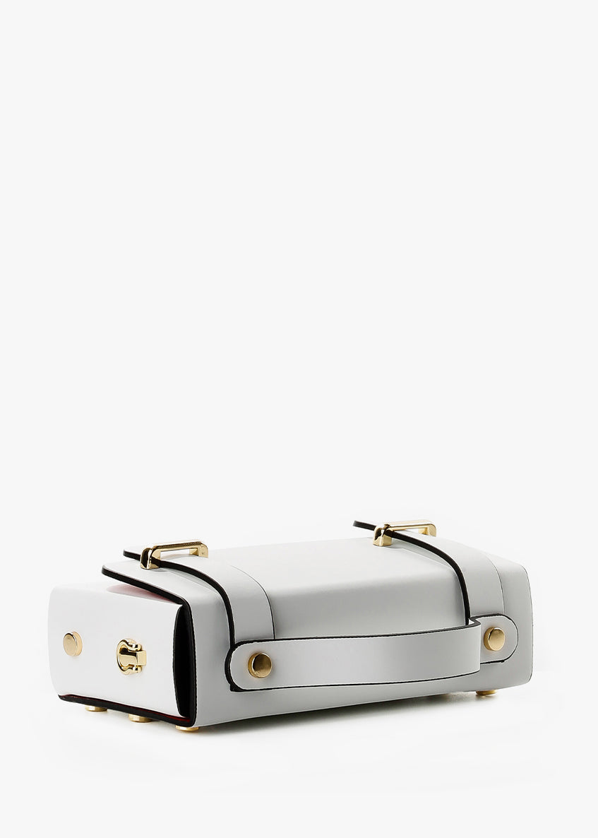 Bandolera de piel italiana Blanco 4242-16-31