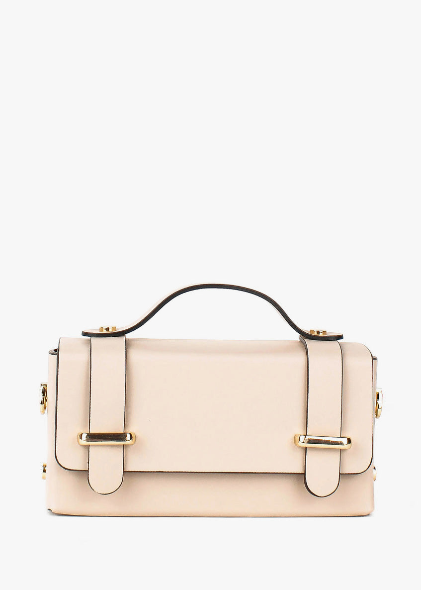 Bandolera de piel italiana Beige 4242-11-31