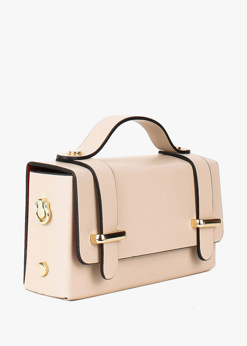 Bandolera de piel italiana Beige 4242-11-31