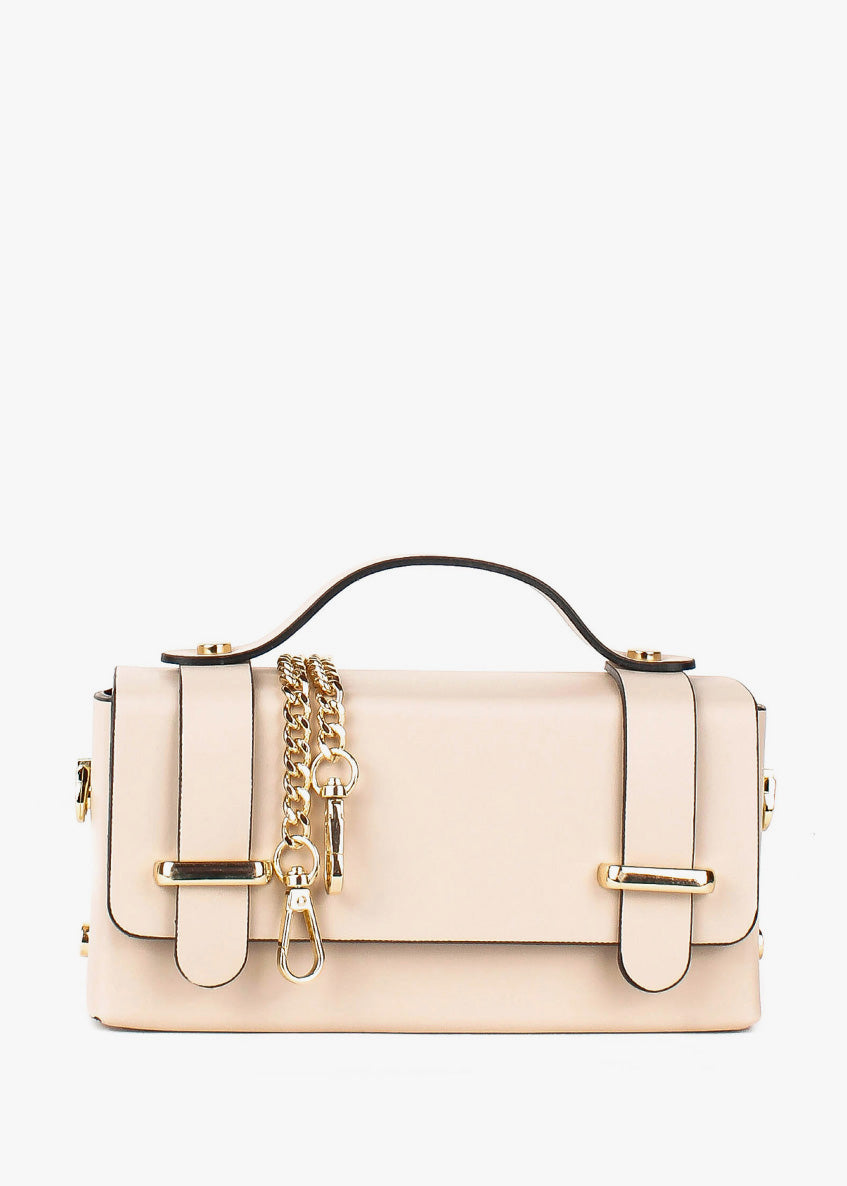 Bandolera de piel italiana Beige 4242-11-31