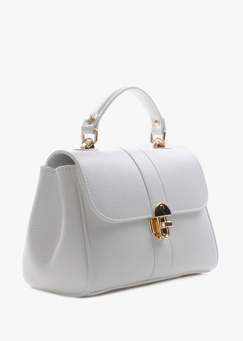Bolso de mano de piel italiana Blanco 4222-16-32