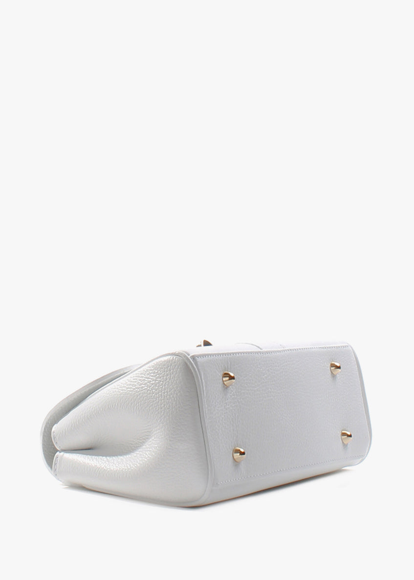 Bolso de mano de piel italiana Blanco 4222-16-32