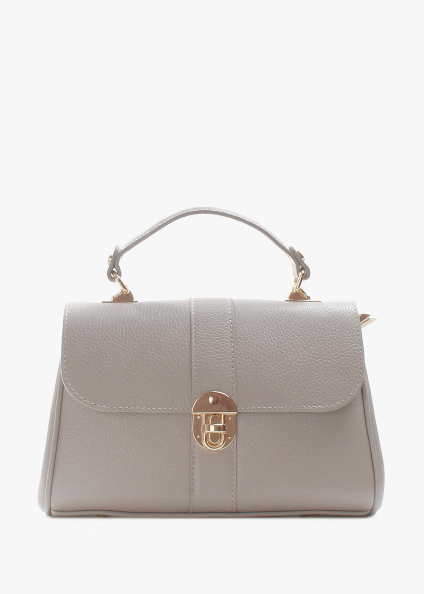 Bolso de mano de piel italiana Beige 4222-11-32