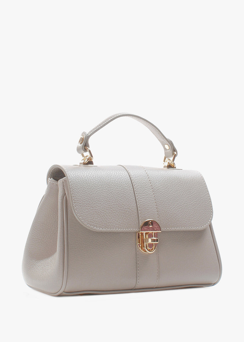 Bolso de mano de piel italiana Beige 4222-11-32