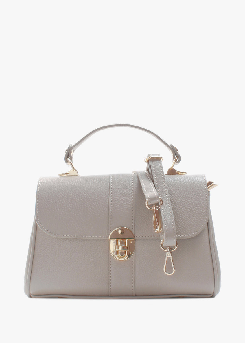 Bolso de mano de piel italiana Beige 4222-11-32