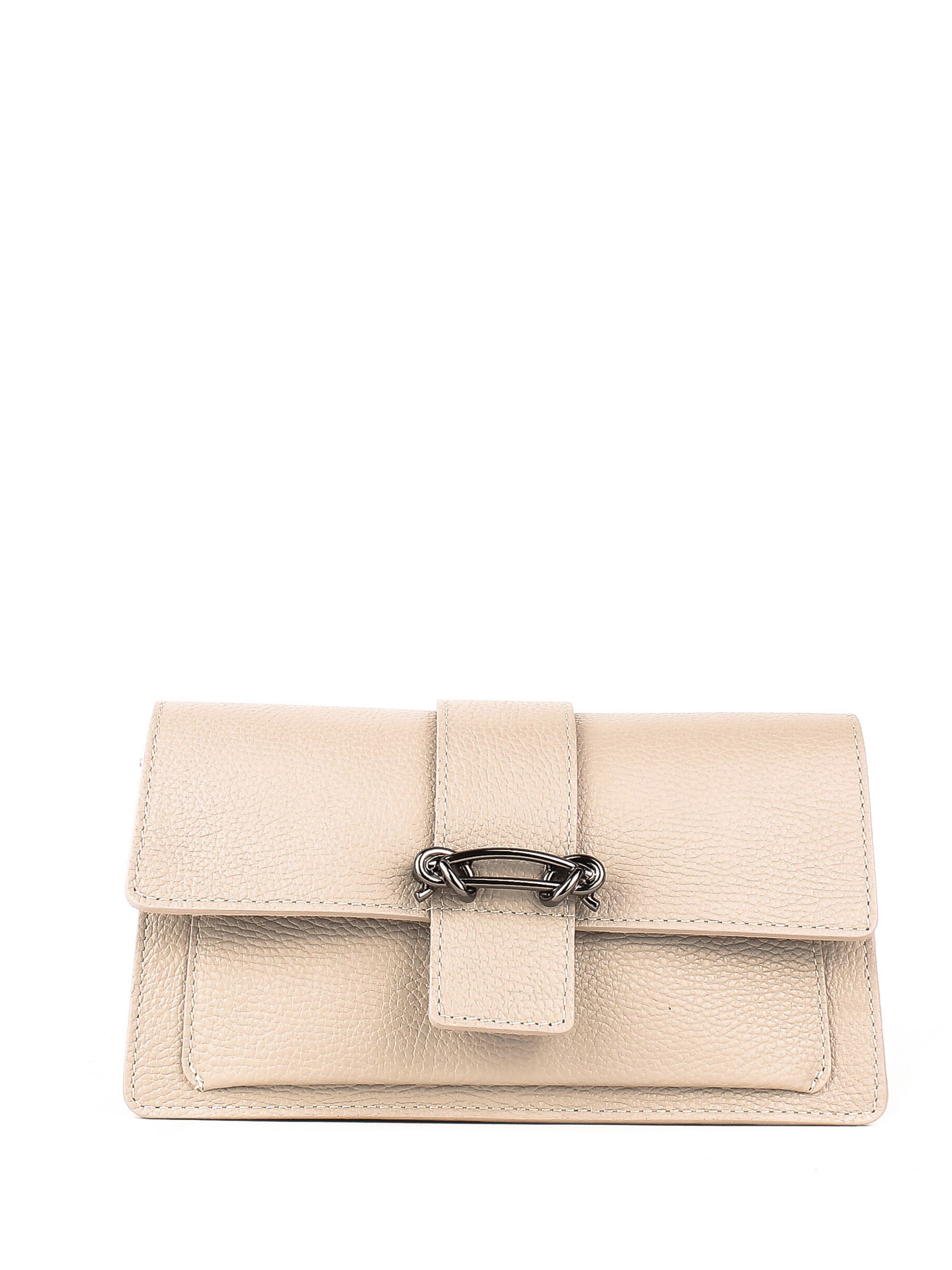 Bandolera de piel italiana Beige 6184-11-32
