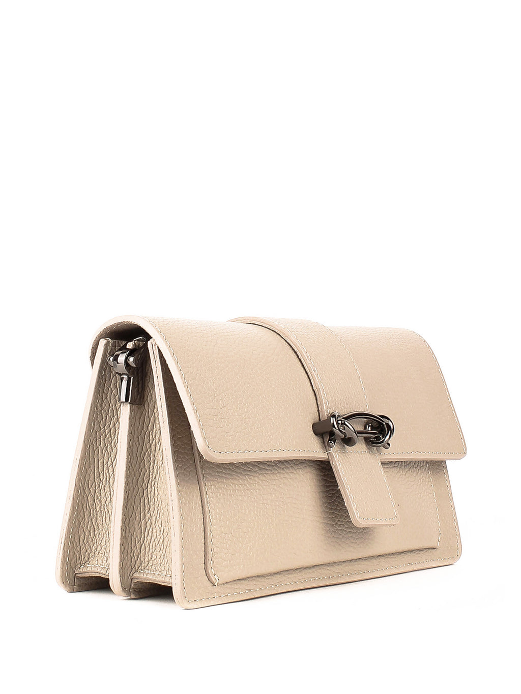 Bandolera de piel italiana Beige 6184-11-32