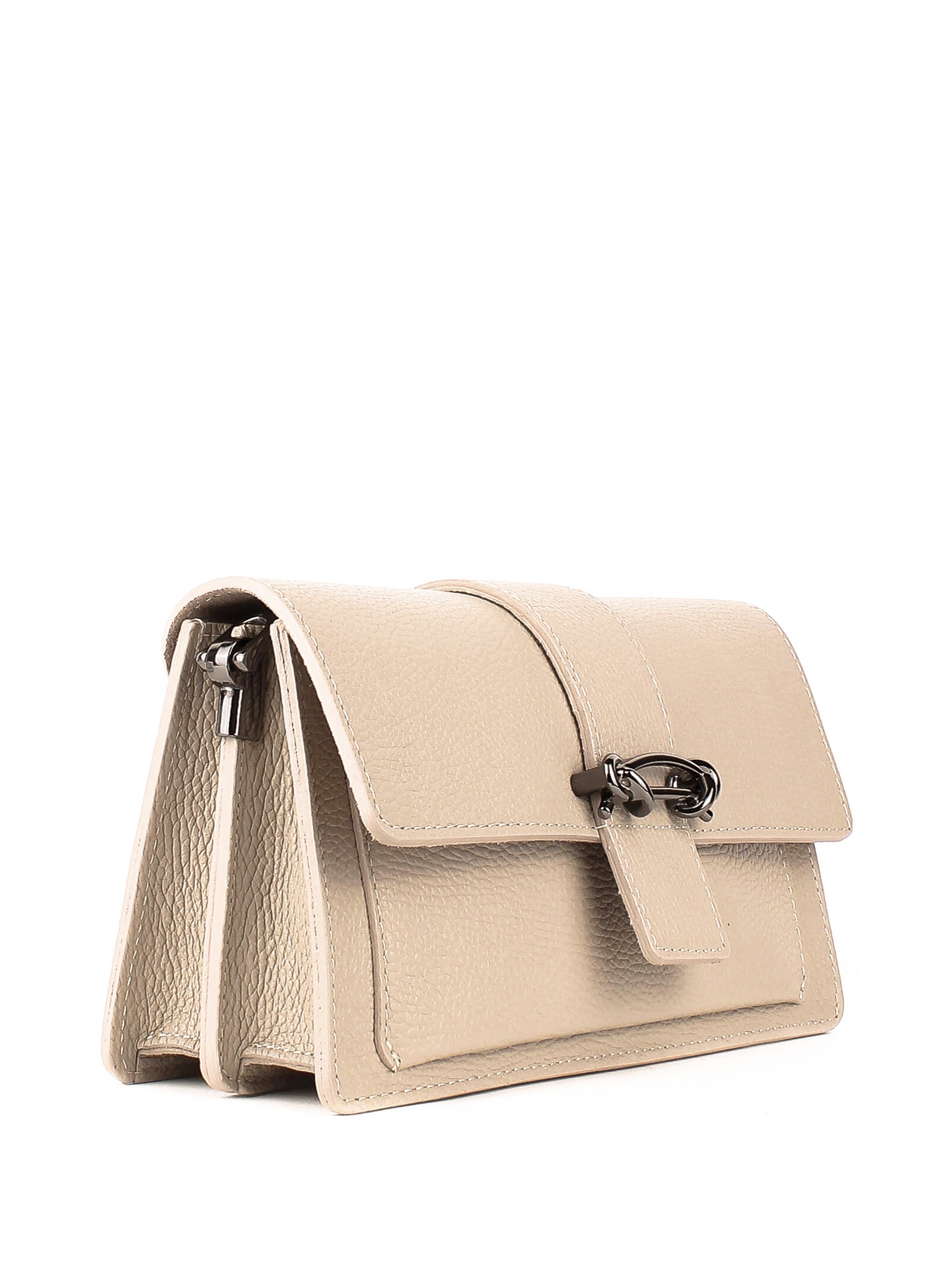 Bandolera de piel italiana Beige 6184-11-32