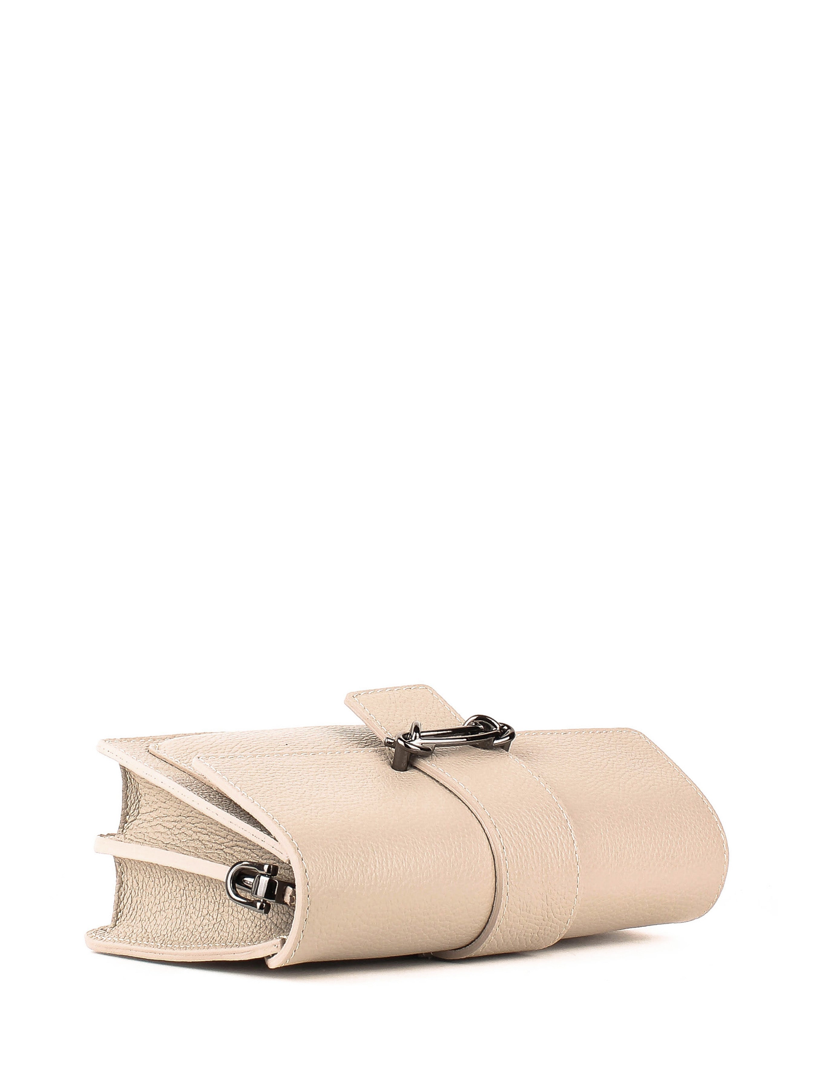 Bandolera de piel italiana Beige 6184-11-32