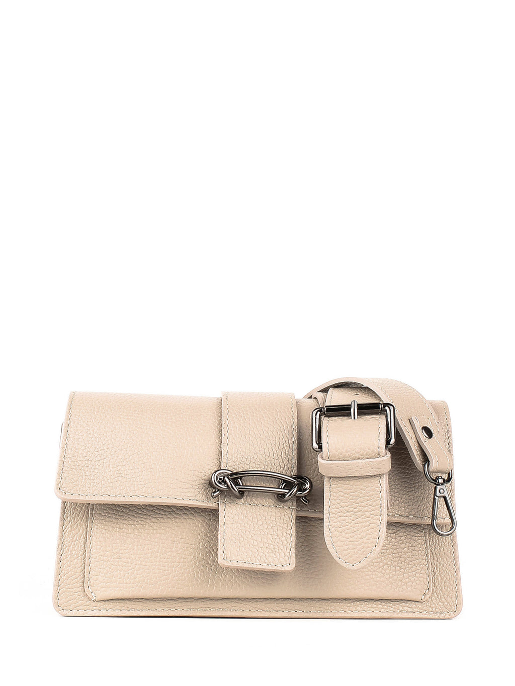 Bandolera de piel italiana Beige 6184-11-32