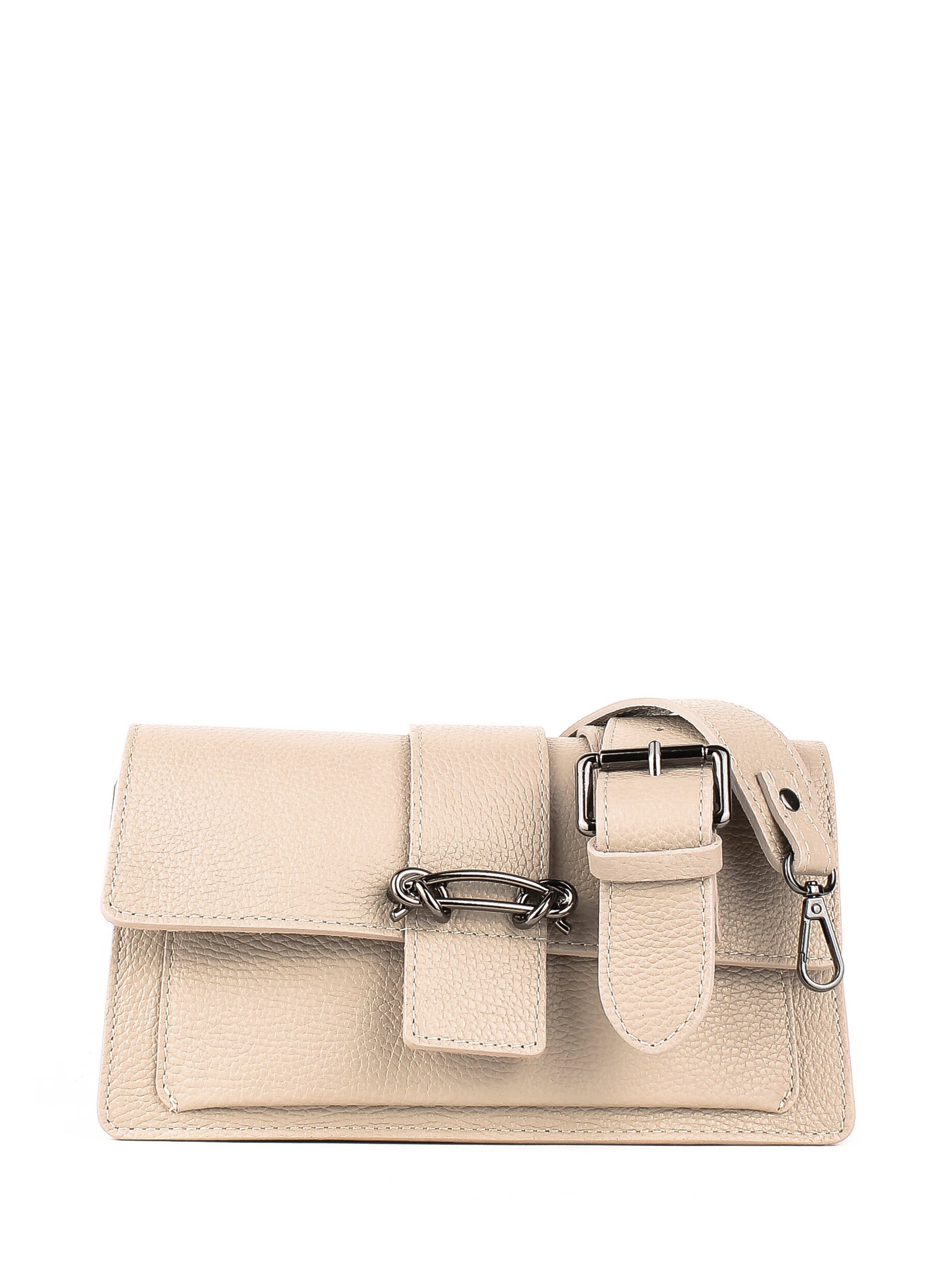 Bandolera de piel italiana Beige 6184-11-32