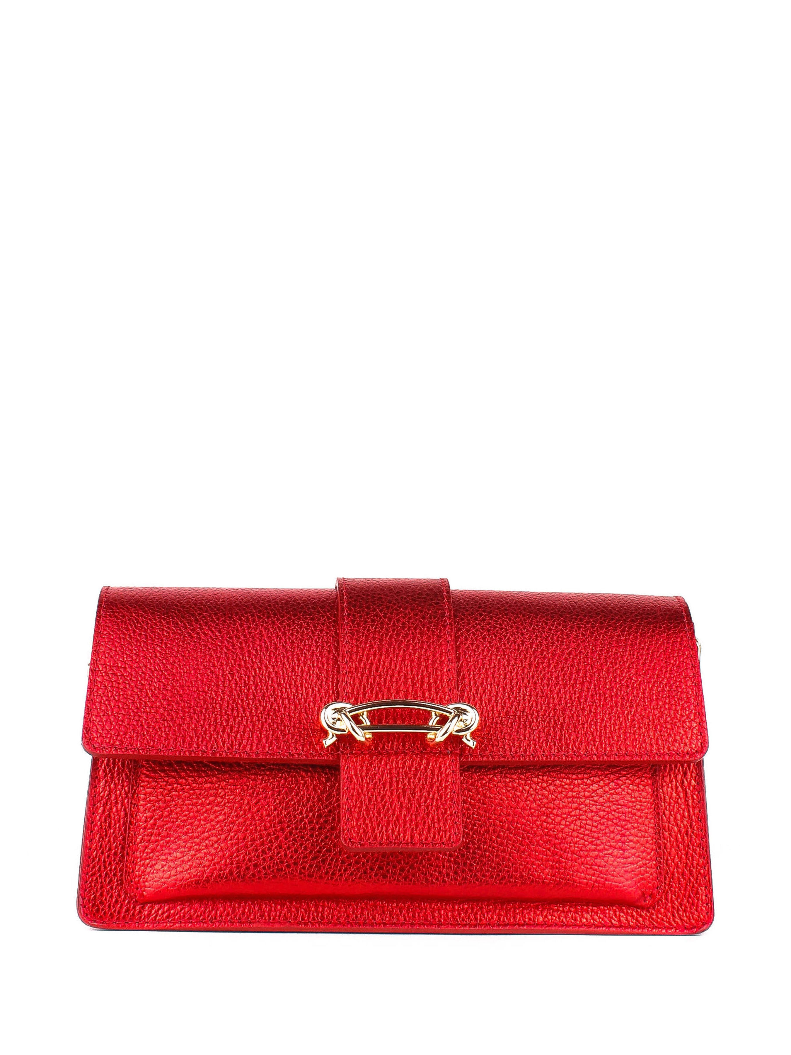 Bandolera de piel italiana Rojo 6184-13-32