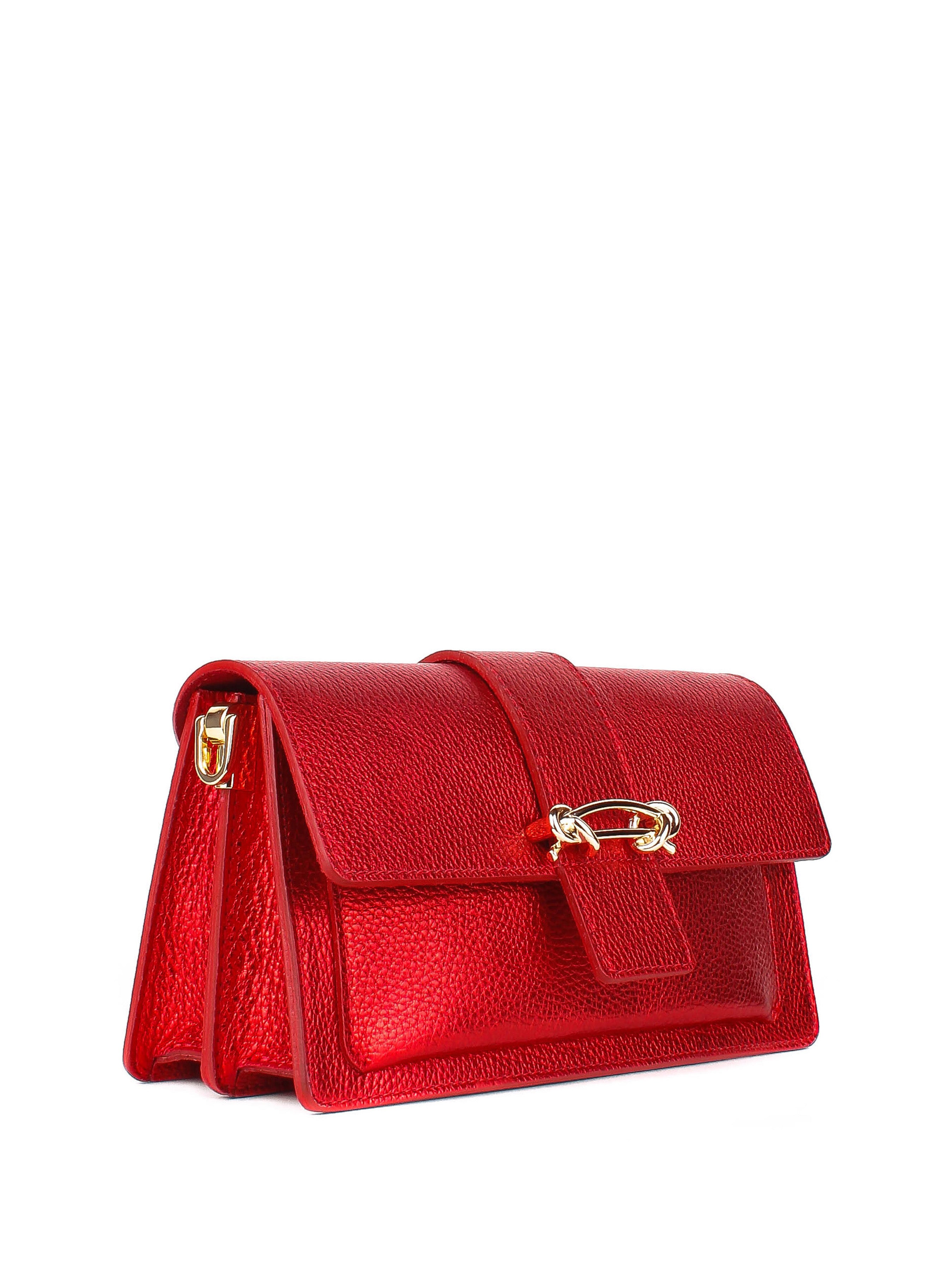 Bandolera de piel italiana Rojo 6184-13-32